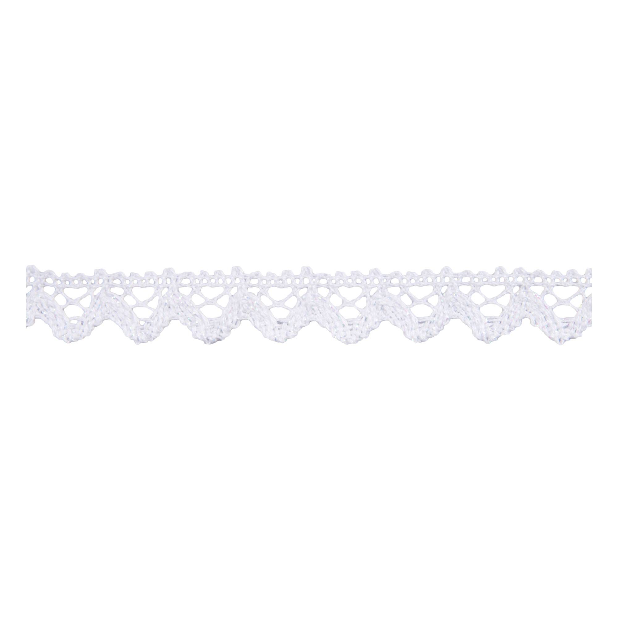 White Iridescent 16mm Metallic Lace Trim by the Metre | Hobbycraft