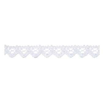 White Iridescent 16mm Metallic Lace Trim by the Metre