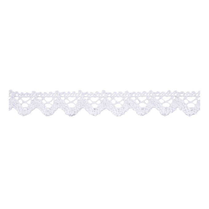 White Iridescent 16mm Metallic Lace Trim by the Metre image number 1