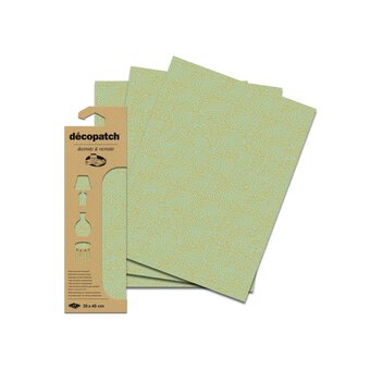 Decopatch Green and Gold Leopard Spot Foil Paper 3 Sheets