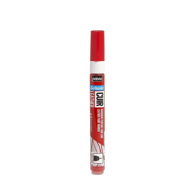 Pebeo Setacolor Intense Red Leather Paint Marker image number 1