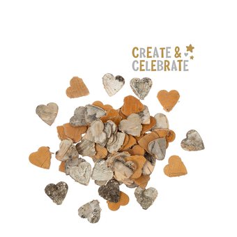 Create & Celebrate Bark Wooden Hearts 72 Pack