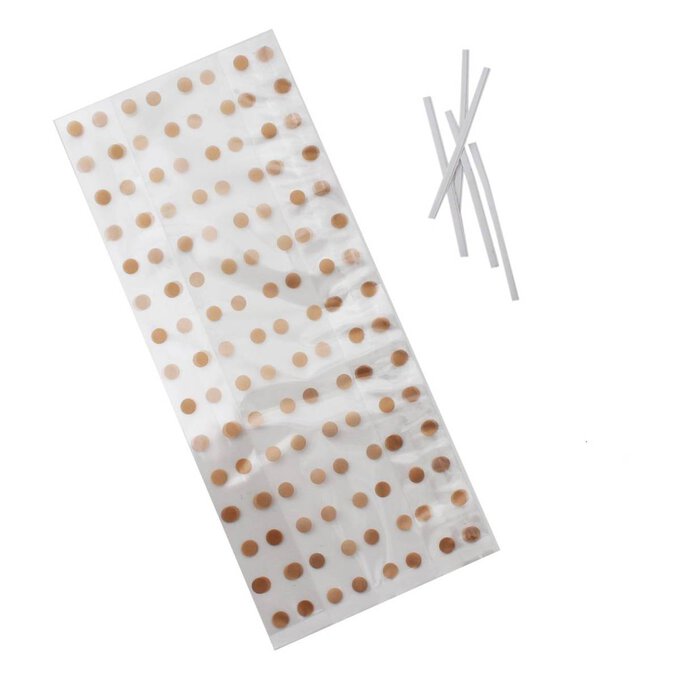 Ginger Ray Rose Gold Spot Treat Bags 10 Pack image number 1