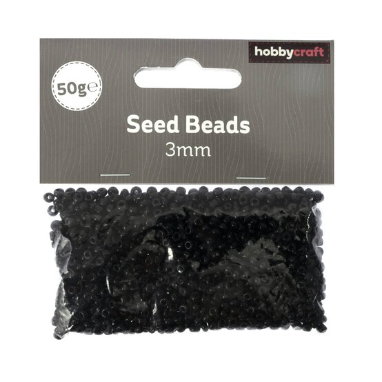 Black Opaque Seed Beads 3mm 50g  image number 2