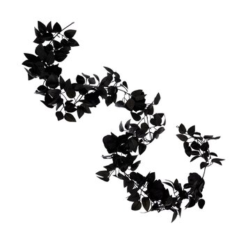 Black Floral Garland 1.9m