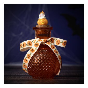 Orange Pumpkin Potion Bottle with Cork Top 15.5cm