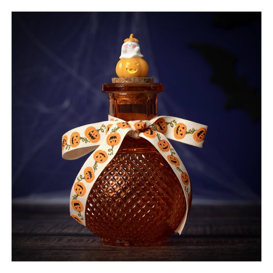Orange Pumpkin Potion Bottle with Cork Top 15.5cm image number 1