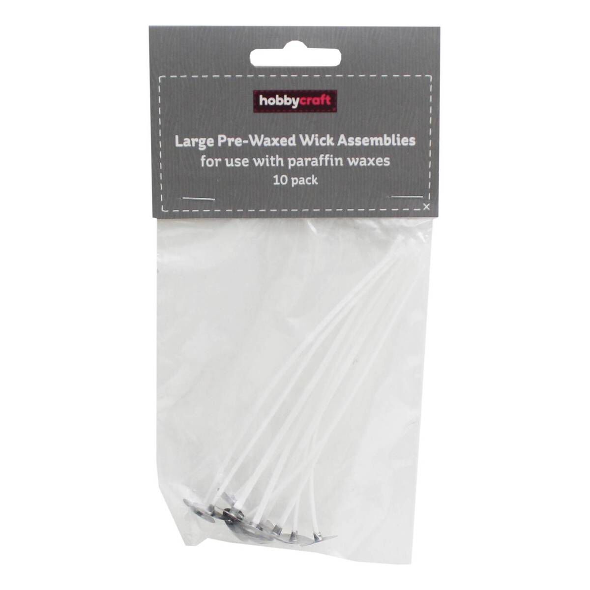 PreWaxed Wick Assemblies for Paraffin Wax 120mm 10 Pack Hobbycraft