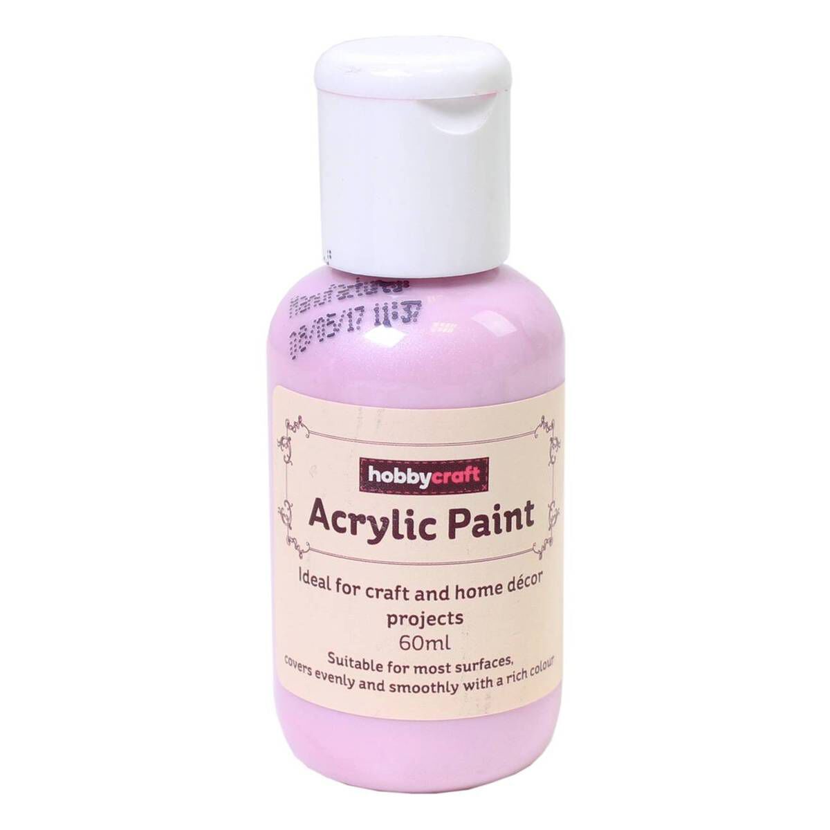 Pearl Pink Metallic Home Craft Acrylic Paint 60ml Hobbycraft