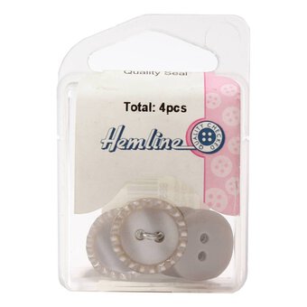 Hemline Brown Basic Fancy Edge Button 4 Pack