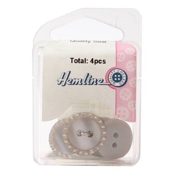 Hemline Brown Basic Fancy Edge Button 4 Pack image number 2