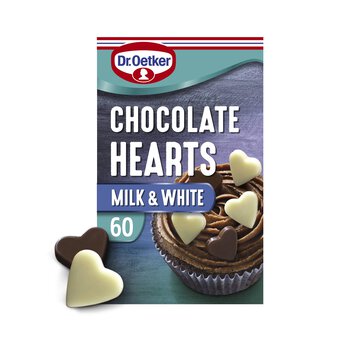 Dr. Oetker Milk and White Chocolate Hearts 40g