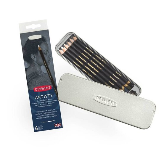 Derwent Artists Black and White Pencils 6 Pack image number 1