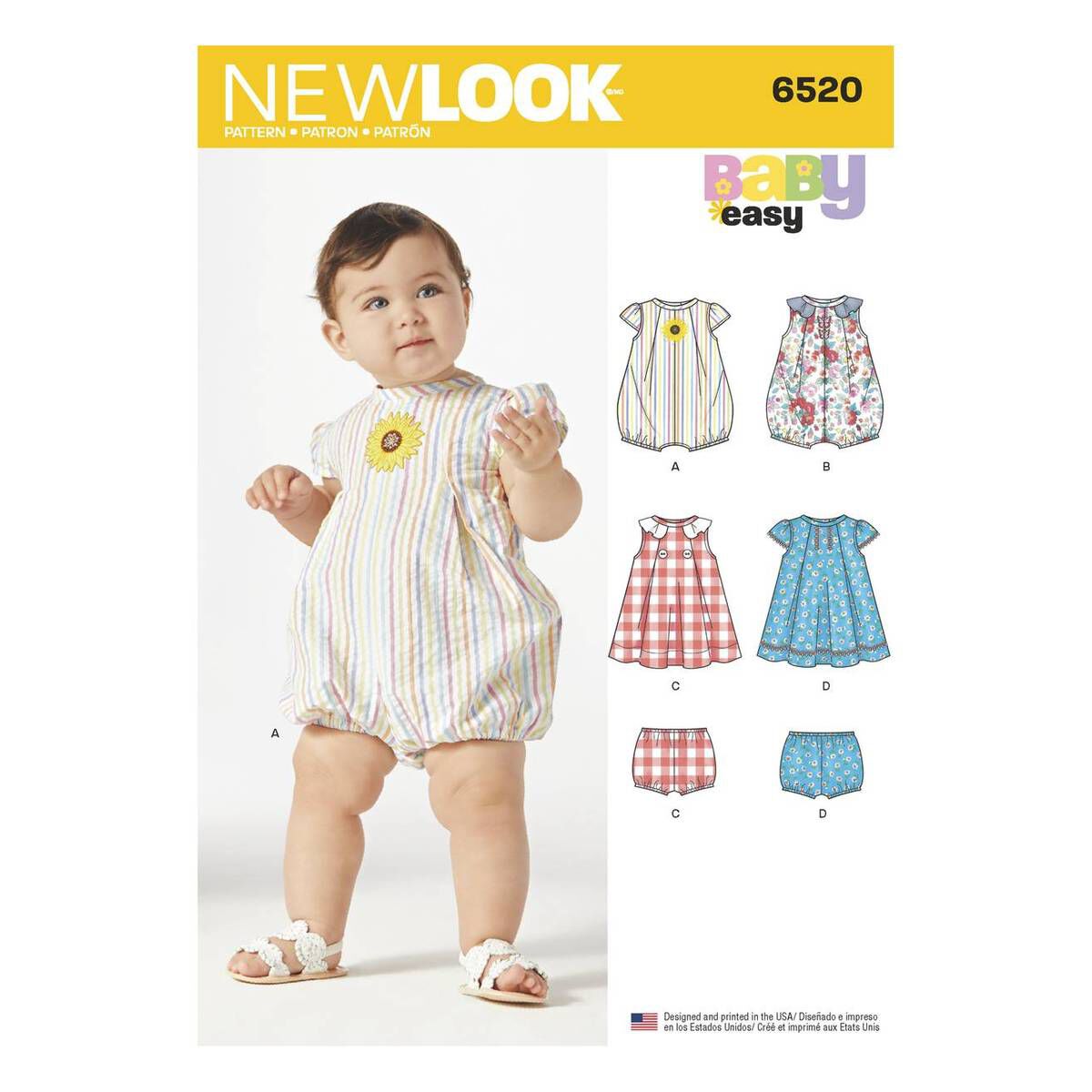 New Look Babies' Dress and Romper Sewing Pattern 6520 Hobbycraft