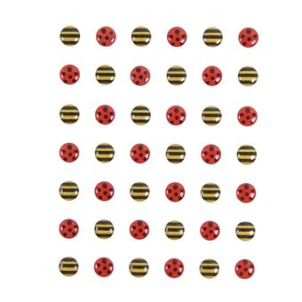 Bee and Ladybird Adhesive Gems 10mm 42 Pack