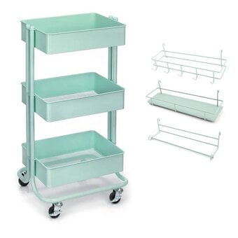 Mint Green Storage Trolley and Accessories Bundle image number 2