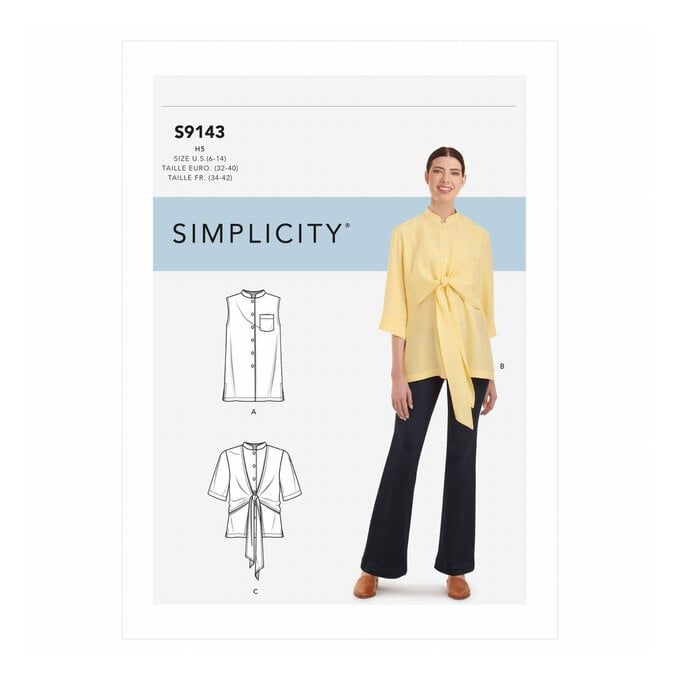 Simplicity Draped Shirt Sewing Pattern S9143 (6-14) image number 1