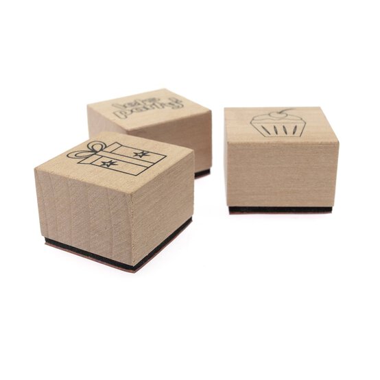 Let&rsquo;s Party Wooden Stamps 3 Pack image number 3