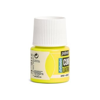 Pebeo Setacolor Fluorescent Yellow Leather Paint 45ml image number 4