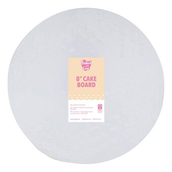 Baked With Love White Round Double Thick Cake Board 8 Inches