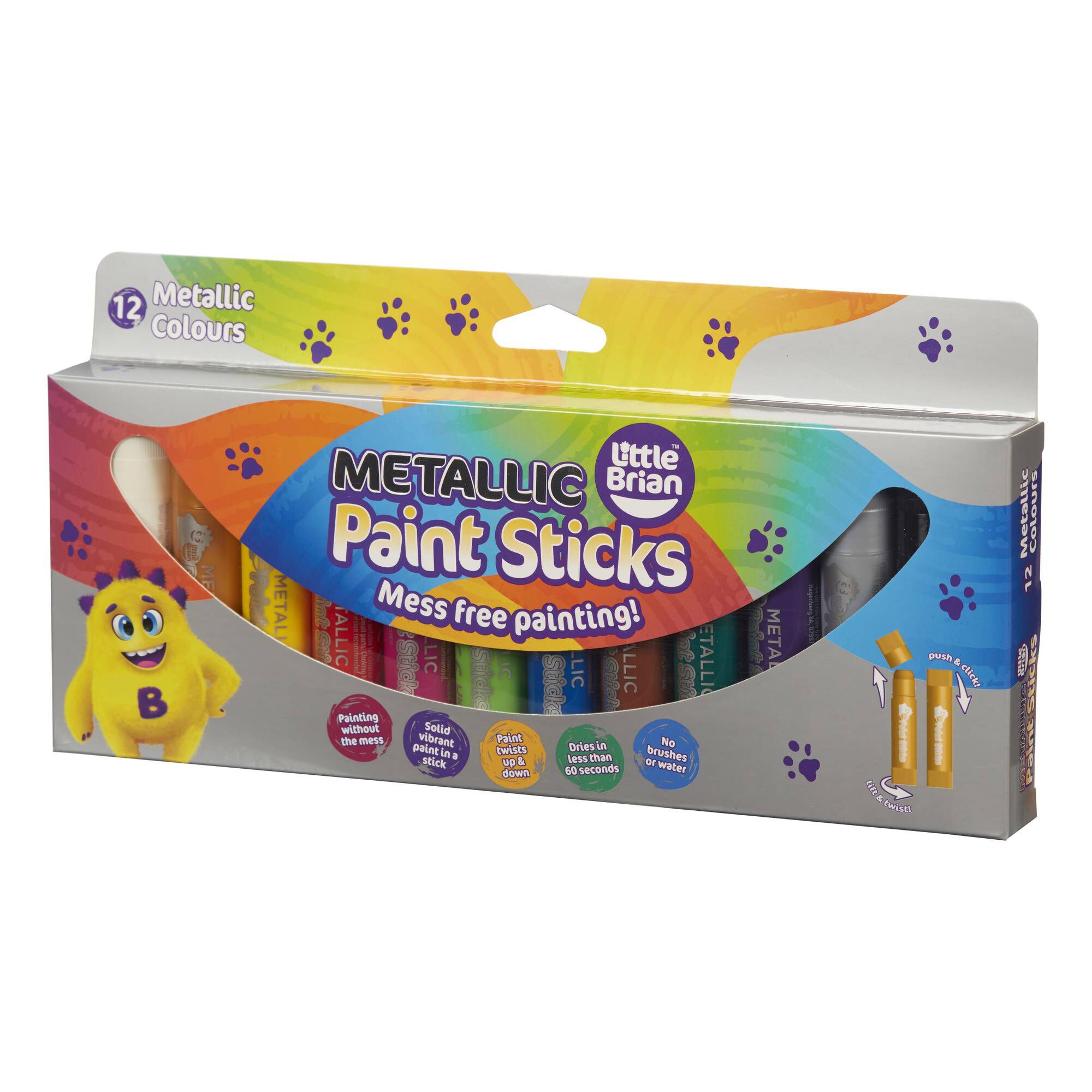 Little Brian Metallic Paint Sticks 12 Pack Hobbycraft