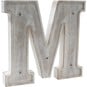 White Washed Wooden LED Letter M 21cm image number 3