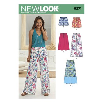 New Look Women's Shorts Skirt and Trousers Sewing Pattern 6271