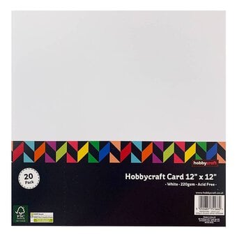 White Card 12 x 12 Inches 20 Pack