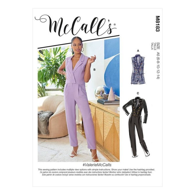 McCall’s Valerie Jumpsuit Sewing Pattern M8183 (6-14) image number 1