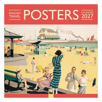 English Travel Posters Wall Calendar 2027