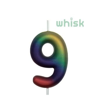 Whisk Metallic Rainbow Number 9 Candle