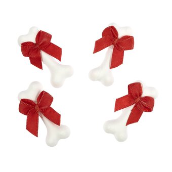 Clay Dog Bone Embellishments 4 Pack 