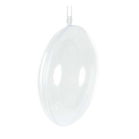 Flat Oval Fillable Plastic Bauble 11cm image number 3