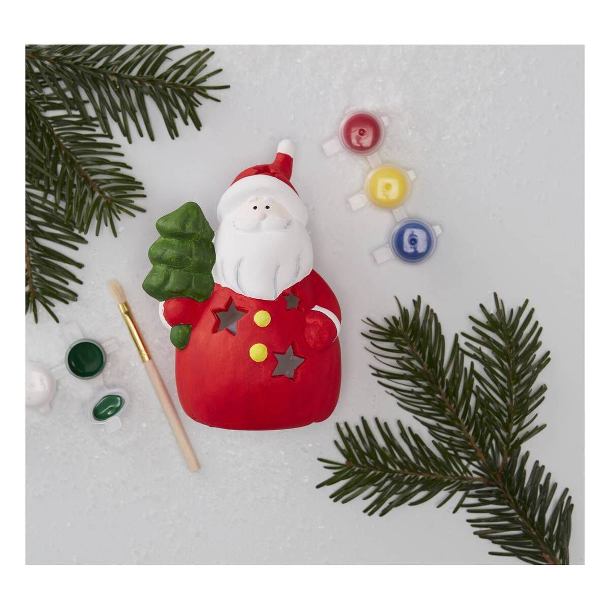 Paint Your Own Ceramic Santa Tealight Holder Hobbycraft