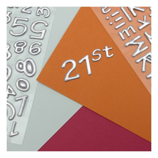 Silver Metallic Puffy Alphabet Stickers 116 Pieces image number 2