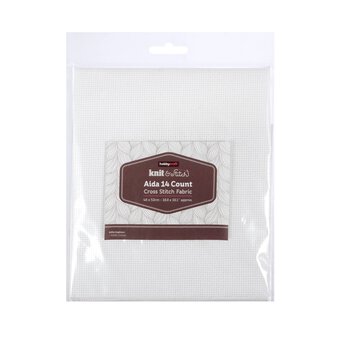 White 14 Count Aida Fabric 48cm x 53cm