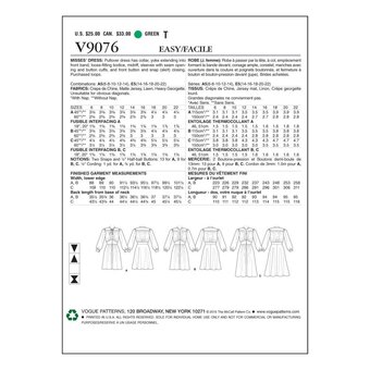 Vogue Women's Dress Sewing Pattern V9076 (E5 14-22)
