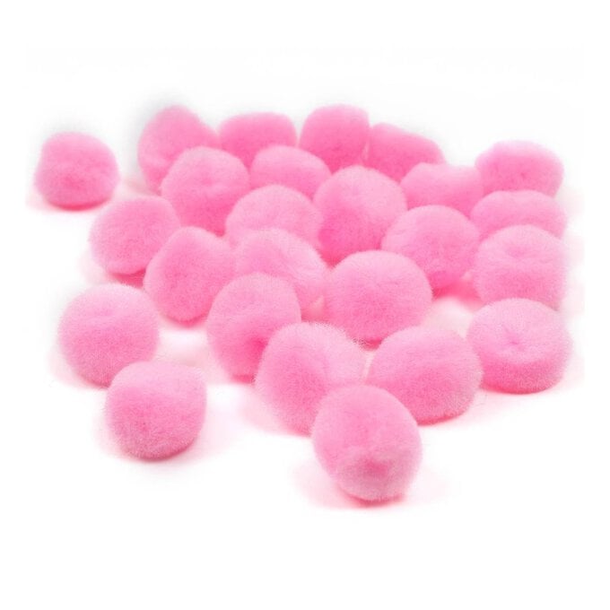 Pink Pom Poms 2cm 25 Pack