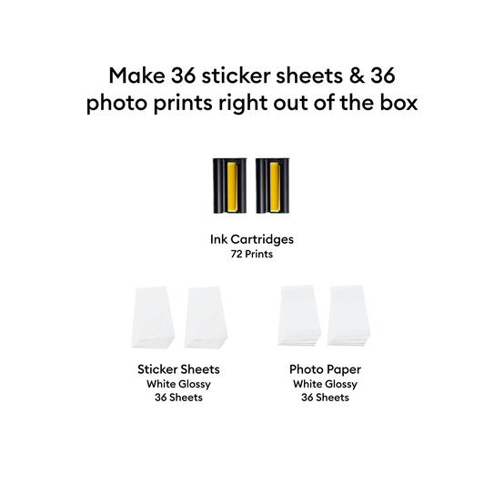 Cricut StickerPix Print + Cut Stickers, Photo Paper and Ink Cartridge Set 72 Pack image number 3
