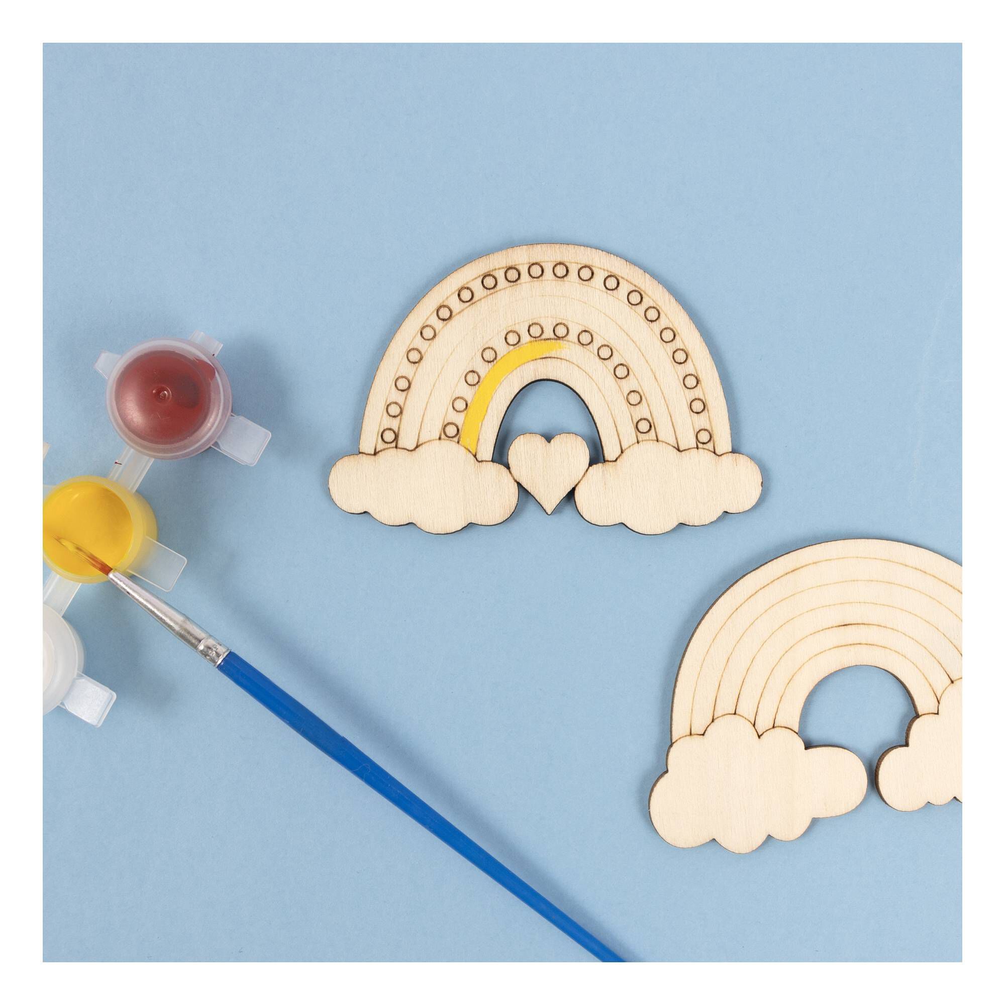 Decorate Your Own Rainbow Wooden Shapes 9 Pack | Hobbycraft