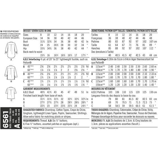 New Look Women's Shirt Sewing Pattern 6561 image number 3