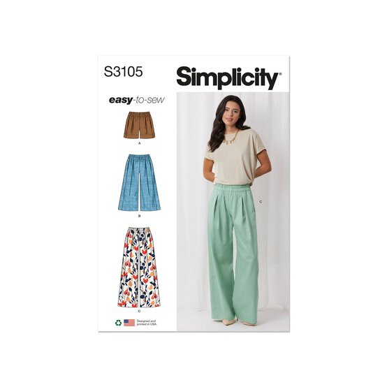Simplicity Women’s Shorts and Trousers Sewing Pattern S3105 (XS-XXL) image number 1
