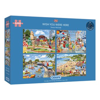 Gibsons Wish You Were Here Jigsaw Puzzles 500 Pieces 4 Pack
