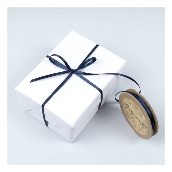 Navy Blue Double-Faced Satin Ribbon 3mm x 5m image number 3