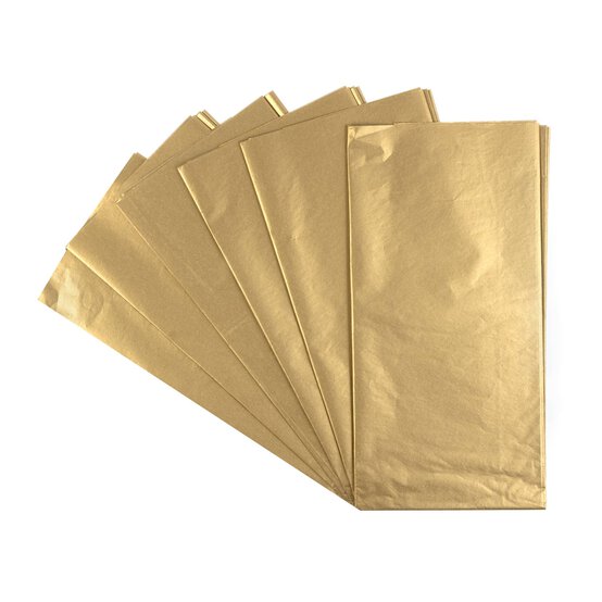 Gold Tissue Paper 50cm x 75cm 6 Pack image number 1