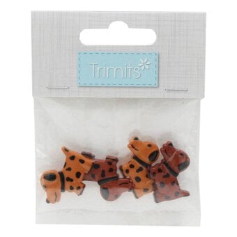 Trimits Brown Dog Craft Buttons 4 Pieces image number 2