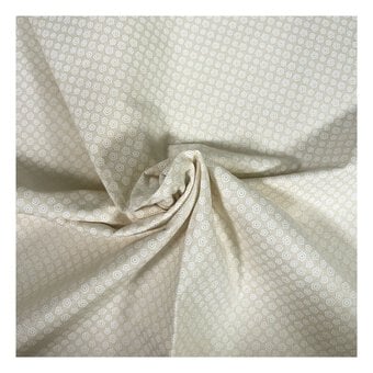 Ivory Abstract Dot Cotton Fabric by the Metre