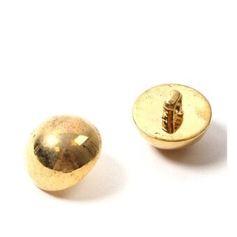 Hemline Gold Metal Dome Button 2 Pack