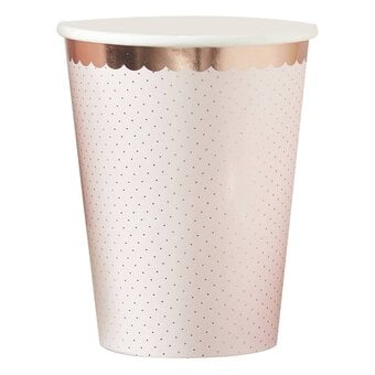 Ginger Ray Polka Dot Rose Gold Paper Cups 8 Pack