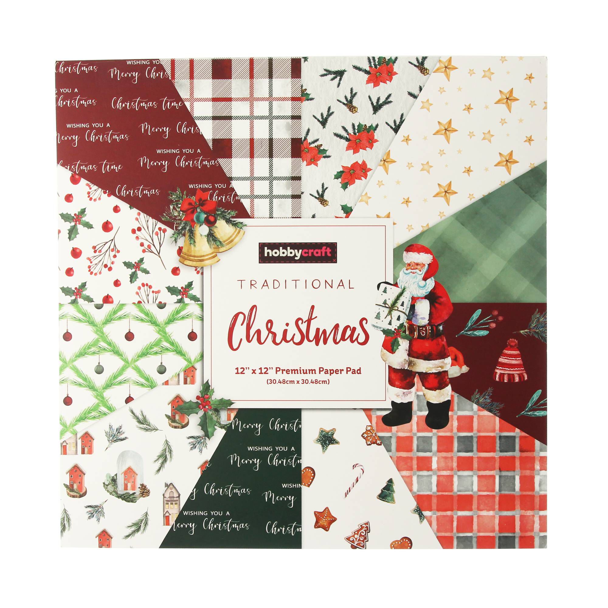 Traditional Christmas 12 x 12 Inches Paper Pad 24 Sheets Hobbycraft